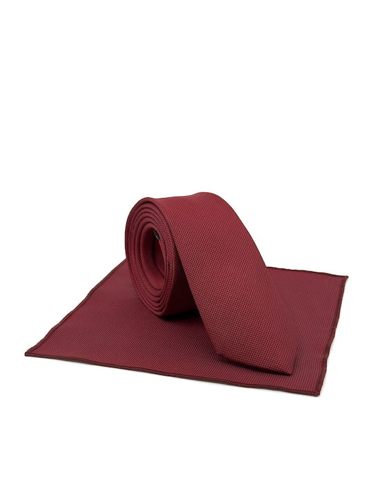 Legend Accessories Σετ Ανδρικής Γραβάτας με Σχέδια σε Κόκκινο Χρώμα