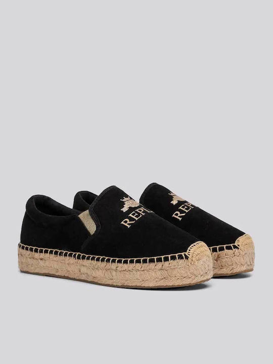 Nash Suede Γυναικείες Εσπαντρίγιες σε Μαύρο Χρώμα