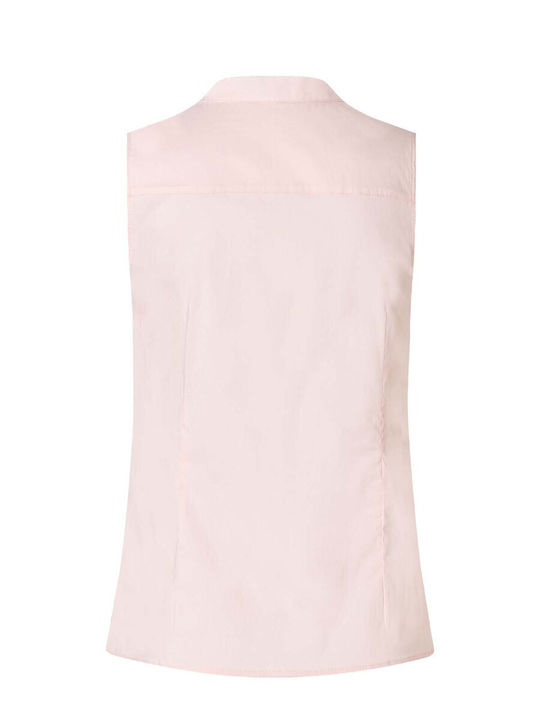 Women's Blouse Sleeveless with V Neckline Pink