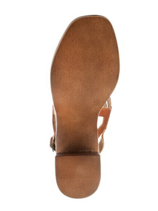 Leather Sandals Tabac Brown