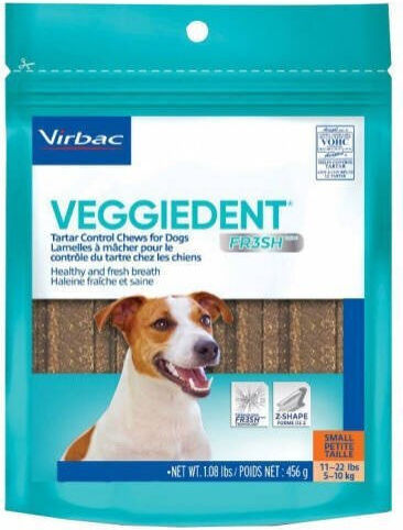 Virbac Veggiedent Fresh Treat for Dogs Against Tartar & Plaque 456gr 15 Pieces