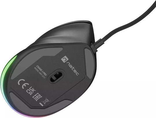 Natec Crake 2 Pro С кабел Ергономичен Мишка Черен