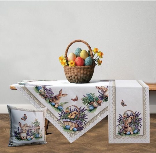 Πασχαλινή Διακοσμητική Μαξιλαροθήκη 45x45 Easter Charm Dimeco Εκρού 45x45