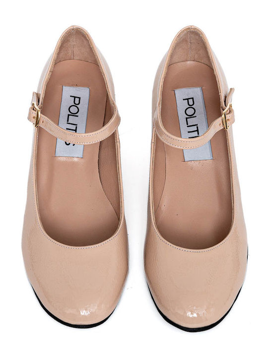 Anatomic Leather Beige Medium Heels