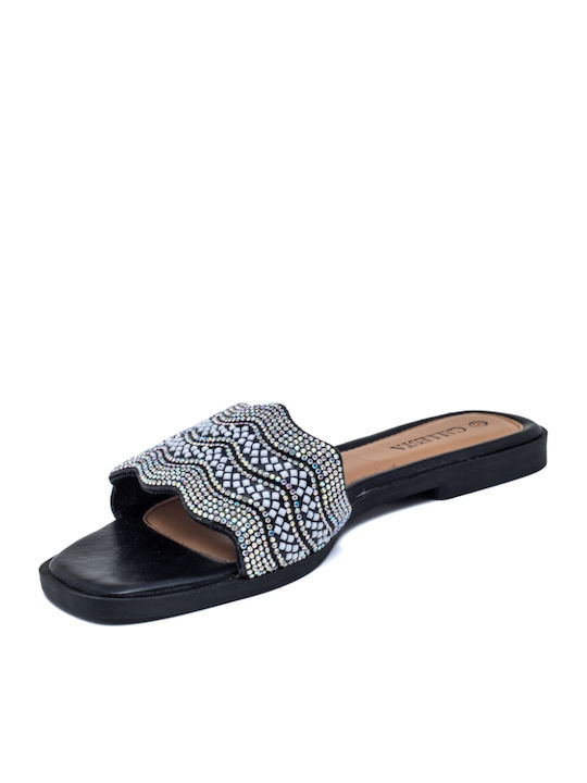 Women's Flat Sandals in Black Color
