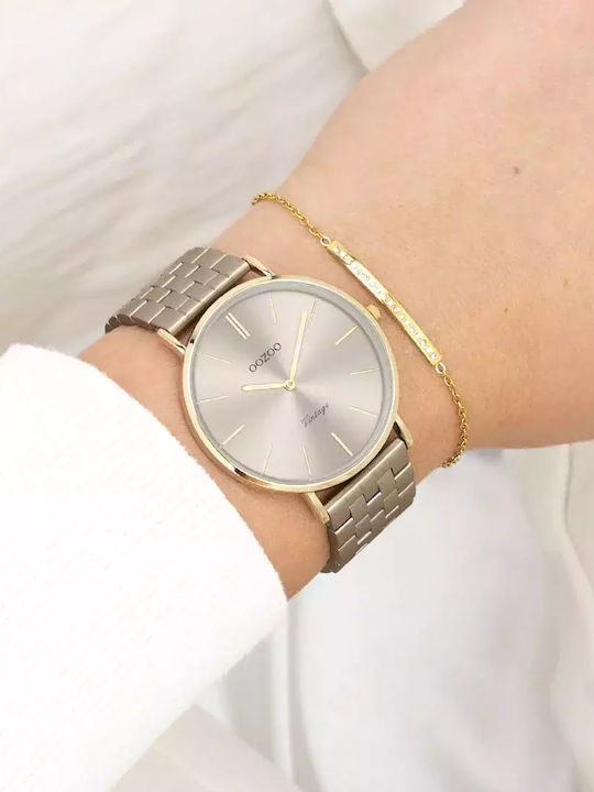 Oozoo Women's Watch with Brown Metal Bracelet