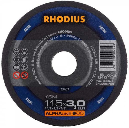 Rhodius Cutting Disc Metal Hole Diameter 115mm 1pcs