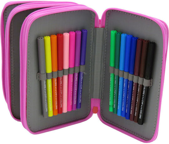 CyP Brands Pencil Case with 3 Compartments Multicolored