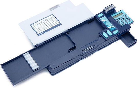 Yolo Magnetic Pencil Case with Calculator Blue