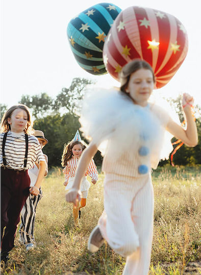 Balloon Red Sphere Gold Stars 4D