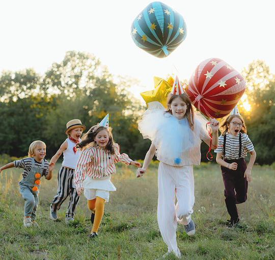 Balloon Red Sphere Gold Stars 4D