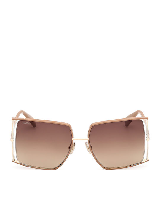 Max Mara Women's Sunglasses with Gold Metal Frame and Brown Gradient Lens MM 0120 47F
