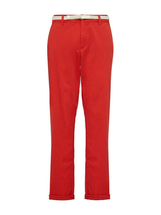 Dama Pantaloni Chino cu Croială Normală Roșu