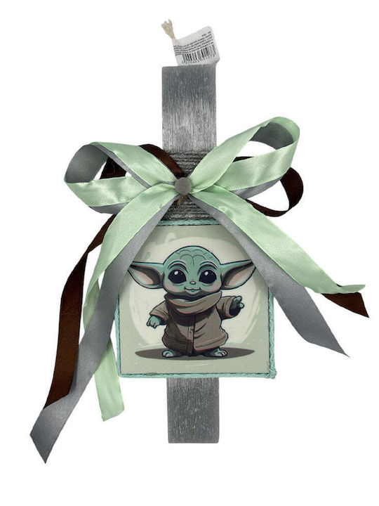 Lumânare Parfumată Plată Handmade Ramă Baby Yoda 26 cm
