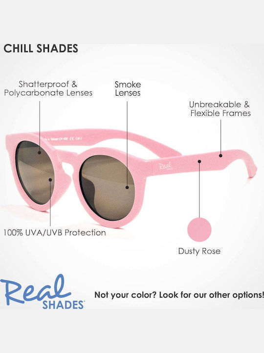 Real Shades Chill Kinder-Sonnenbrillen Unzerbrechlich Dusty Rosa für 4-6 Jahre