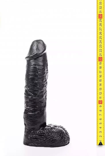 Hung System Mickey Dildo realist cu Testicule și Ventuză Negru 24cm
