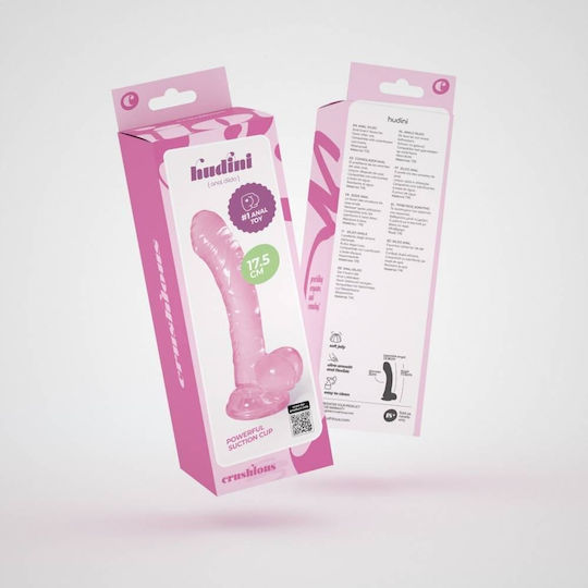 Crushious Ρεαλιστικό Dildo με Βεντούζα Ροζ 17.5cm