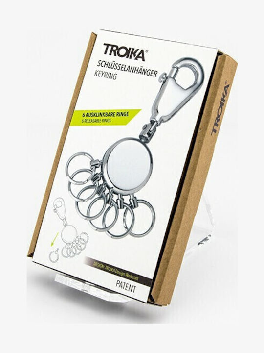 Troika Schlüsselanhänger Patent Metallisch Silber