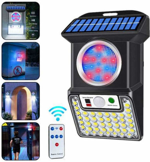 Wall Mounted Solar Light Red with Motion Sensor and Remote Control IP65
