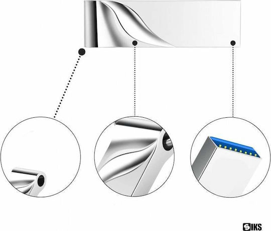 Siks Usb Stick Stainless Steel 16gb Memory Usb 3.1 Silver