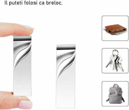 Siks Usb Stick Stainless Steel 16gb Memory Usb 3.1 Silver