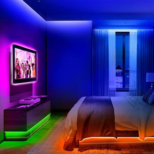 Ταινία LED Τηλεόρασης 220V RGB Φως 3m με Τροφοδοτικό & Τηλεχειριστήριο