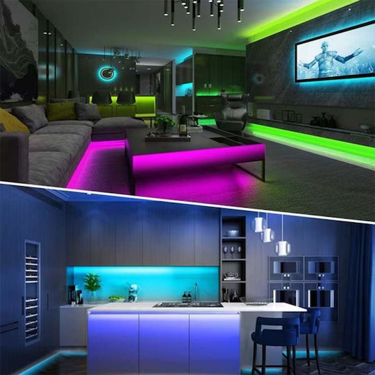 Ταινία LED Τηλεόρασης 220V RGB Φως 3m με Τροφοδοτικό & Τηλεχειριστήριο