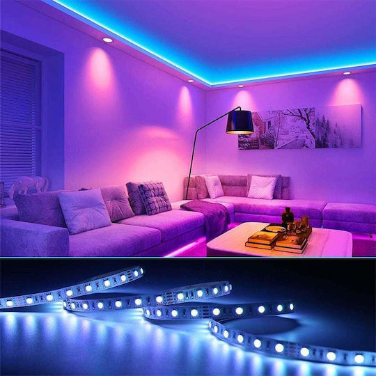 LED Strip 12V RGB Light 5m Type SMD5050 with Power Supply & Remote Control
