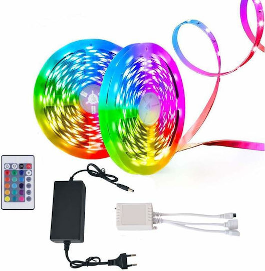 Rezistent la apă Inteligent Bandă LED Pentru televizor Albastru Lumină 2x5m Tip SMD2835 cu Sursă de alimentare & Telecomandă