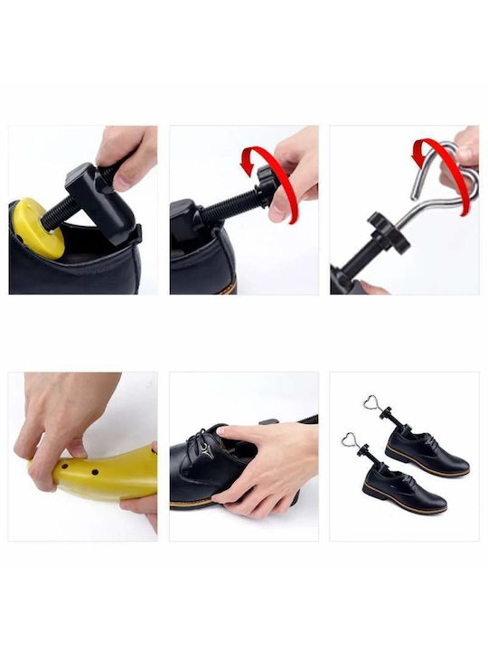 Întinzător reglabil pentru pantofi, lățire și alungire, dispozitiv de modelare a piciorului care se adaptează la forma piciorului, unisex, material ABS, mărime 34-40, galben-negru