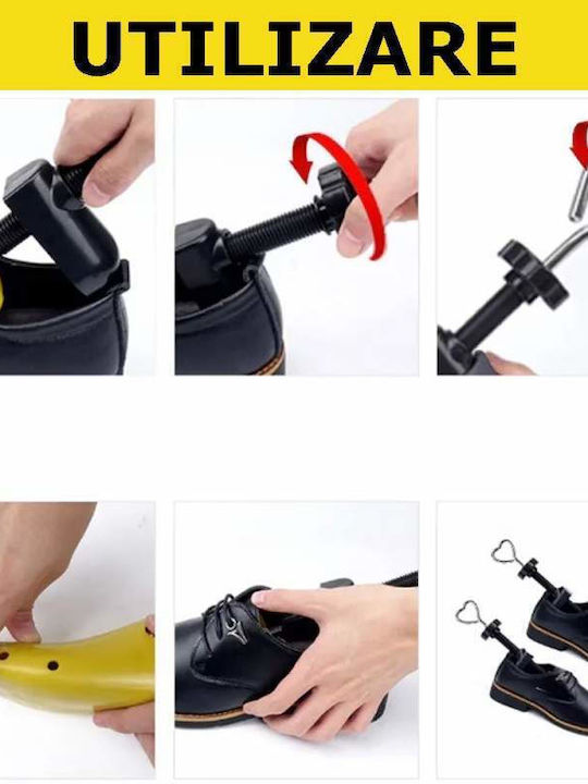 Set 2 Întinzătoare Reglabile pentru Pantofi Lărgire Lungire Dispozitiv în Formă de Picior care se Adaptează la Forma Piciorului Unisex Material ABS Mărime 34-40 Galben Negru