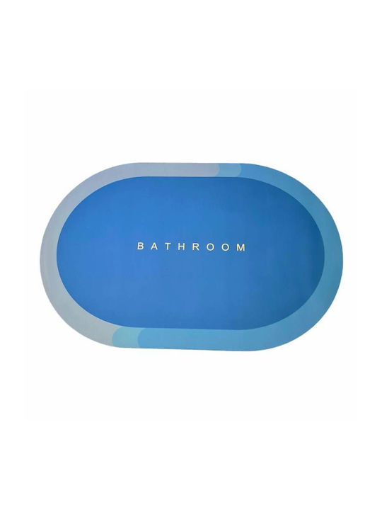 Αντιολισθητικό Πατάκι Μπάνιου Οβάλ Blue 90x60εκ.