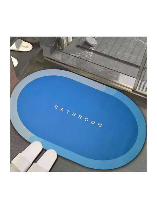 Αντιολισθητικό Πατάκι Μπάνιου Οβάλ Blue 90x60εκ.