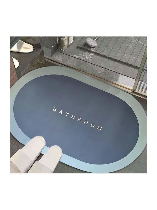 Rutschfest Badematte Oval Blue 90x60cm