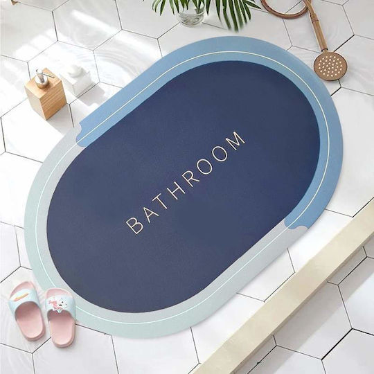 Antiderapant Covoraș de Baie Oval Blue / Gray 58x38buc