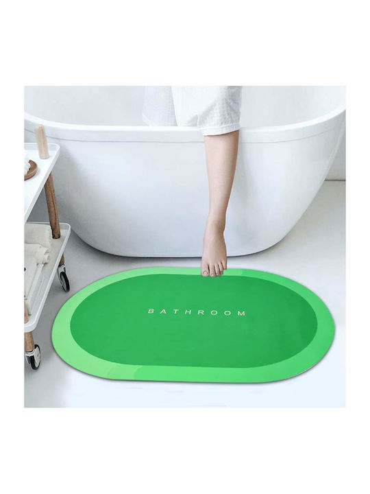 Antiderapant Covoraș de Baie Oval Verde 90x60buc