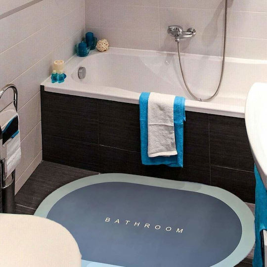 Rutschfest Set Badematten Oval Blue 2Stück