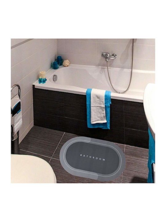 Rutschfest Badematte Synthetisch,Polyester/Cotton/Leather Oval Gray 57x38cm