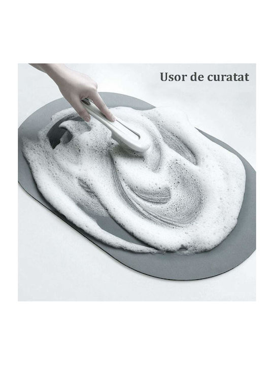 Rutschfest Badematte Synthetisch,Polyester/Cotton/Leather Oval Gray 57x38cm