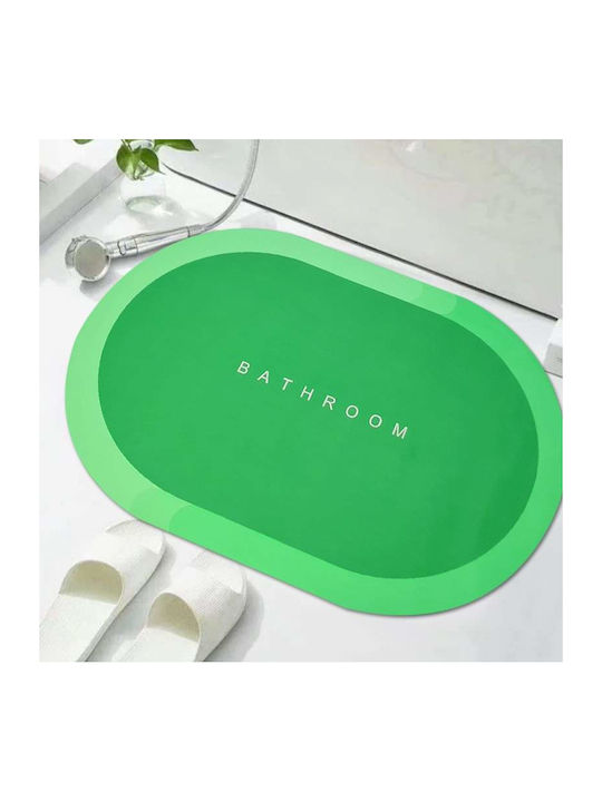 Αντιολισθητικό Πατάκι Μπάνιου Οβάλ Green 57x38εκ.