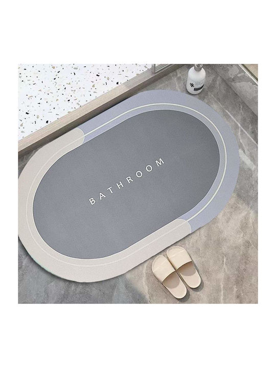Rutschfest Set Badematten Oval Light Blue/grey 3Stück
