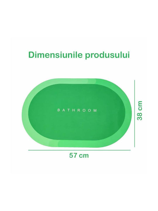 Αντιολισθητικό Πατάκι Μπάνιου Οβάλ Green 57x38εκ.