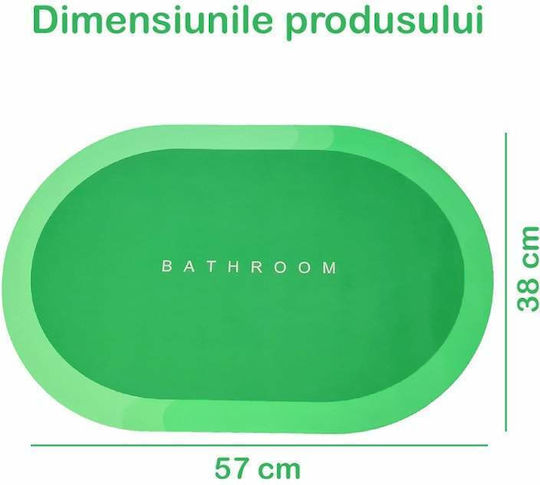 Antiderapant Covoraș de Baie Oval Verde 57x38buc