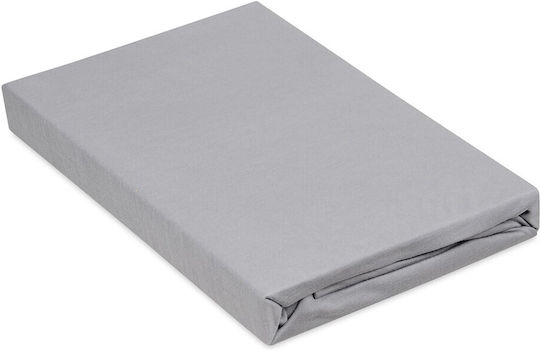 Matex Чаршаф Единично с Ластик 90x200+20см. Сив