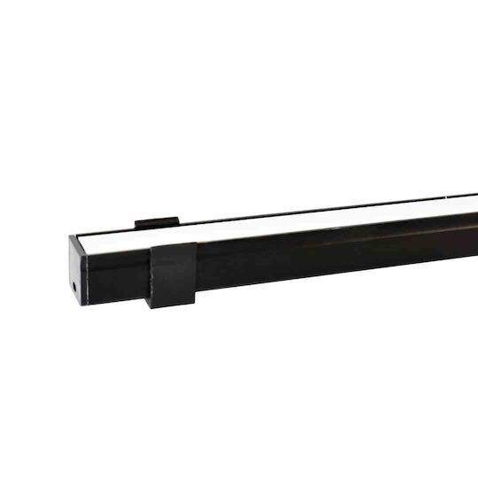 Schwarzes Aluminiumprofil Typ Y 1m + Milchige Linse