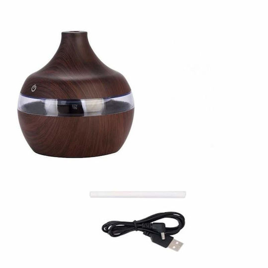Umidificator Mini Siks Ultrasonic Umidificator LED Culoare Lemn Închis