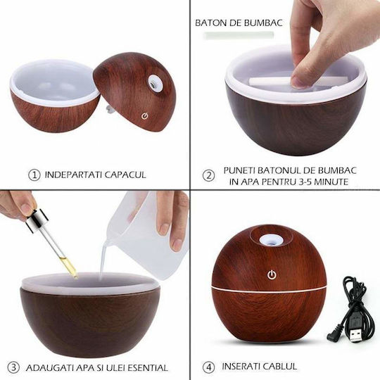 Siks Air Humidifier Aromatherapy Multicolor Led 130ml Brown