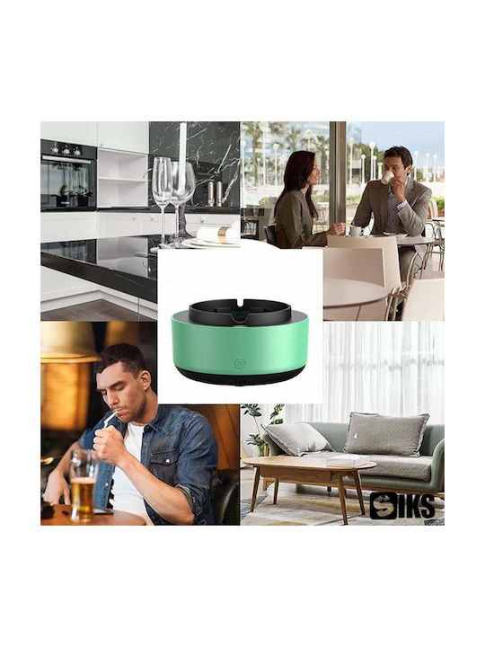Siks Scrumieră Electrică Aspirație Directă Purificator de Aer cu Ioni Negativi Eliminator de Mirosuri Neplăcute Fum de Țigară 360 de Grade Oprire Automată Verde