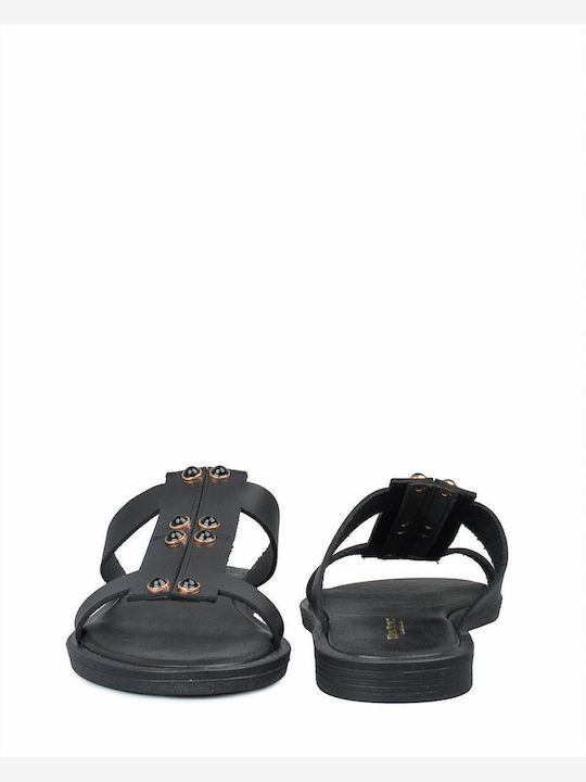 Women's Flat Sandals in Black Color