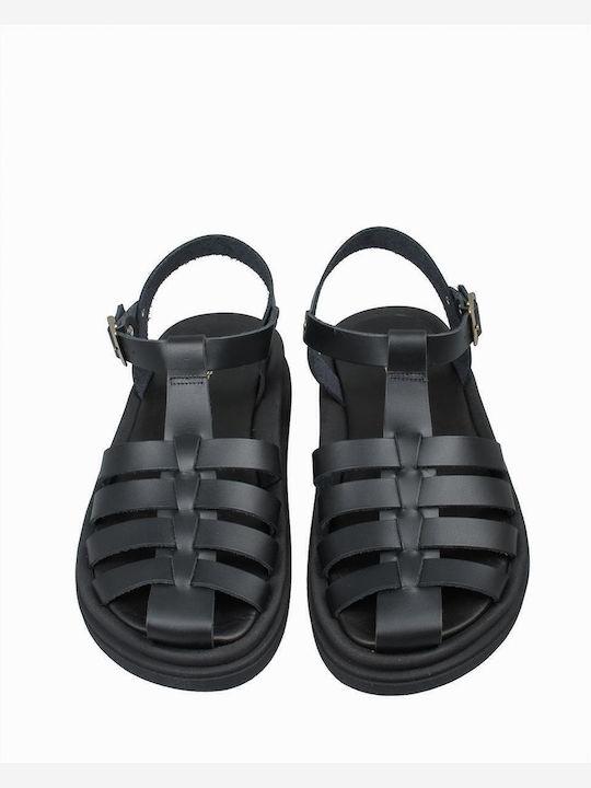 Women's Flat Sandals in Black Color